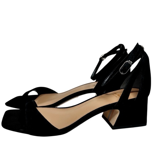 NEW Sam Edelman Wilson Ankle Strap Block Heel Sandals Black Suede SZ 7 - Picture 3 of 12